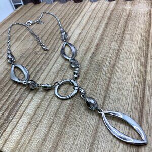 Lia Sophia Silver Tone Y-Drop Beaded Necklace